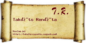Takáts Renáta névjegykártya